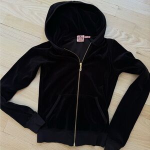 Black Juicy Couture Velvet Valore Gold Zip up